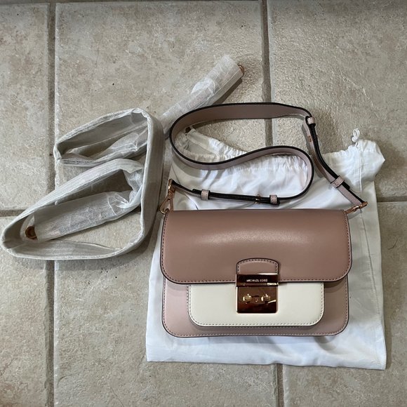 Michael Kors Sloan Editor Large Crossbody Bag Pink/White/Fawn - Rose Gold - Picture 2 of 9